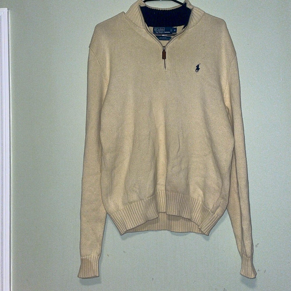 Polo by Ralph Lauren size extra large cream, quarter zip sweater